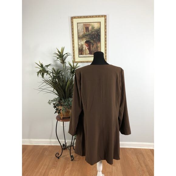 Ashro Women Jacket Coat Plus 20W Mob Wife Embellished Open Front Office Siren - Picture 4 of 9